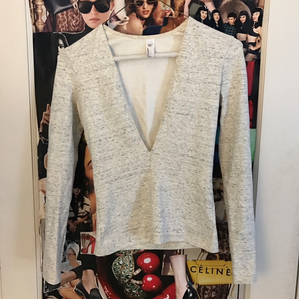 American Apparel Heather Grey Deep V-Neck